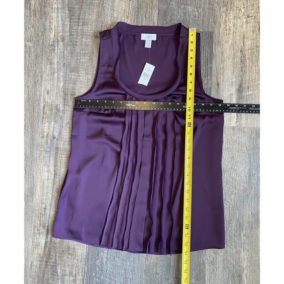 Loft Blouse Womens Size Medium NEW WITH TAGS Purple Office Career Flowy Tank Top - Picture 6 of 7